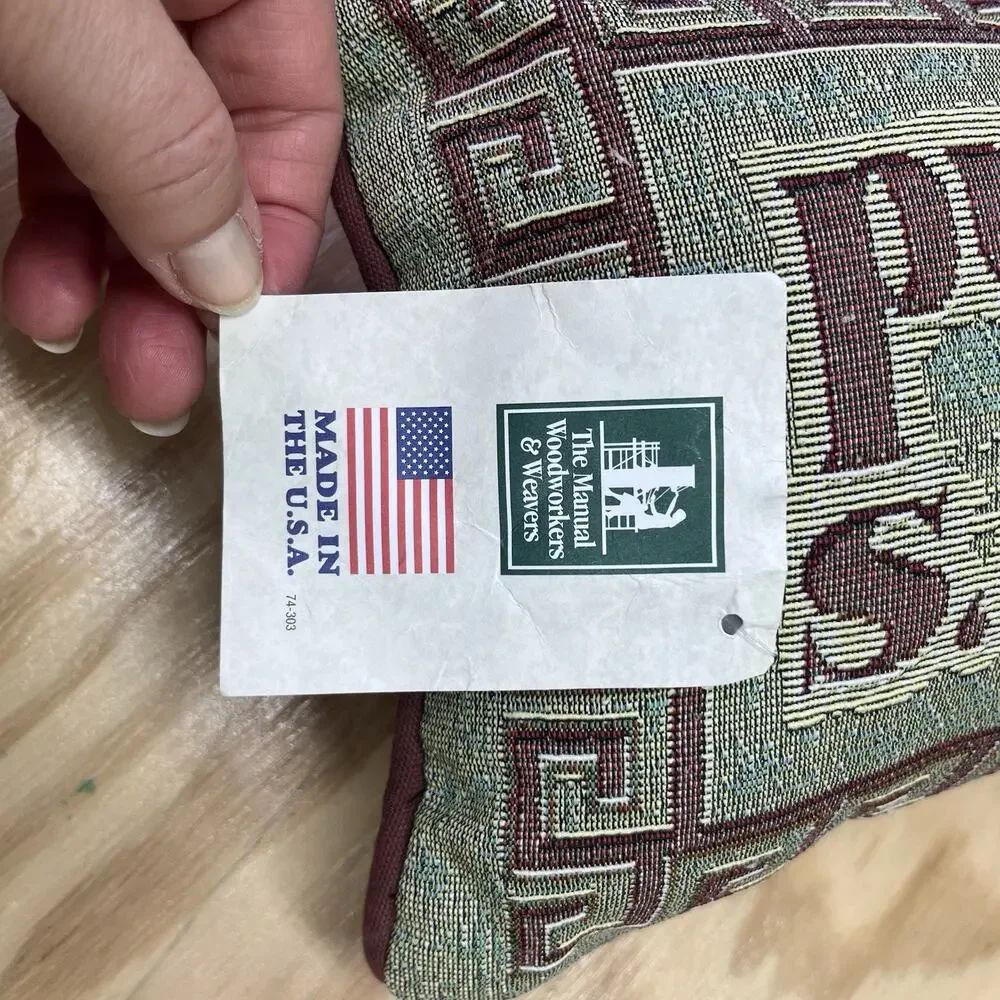 Woodworkers and Weavers Tapestry Pillow World's Best Dad USA Made